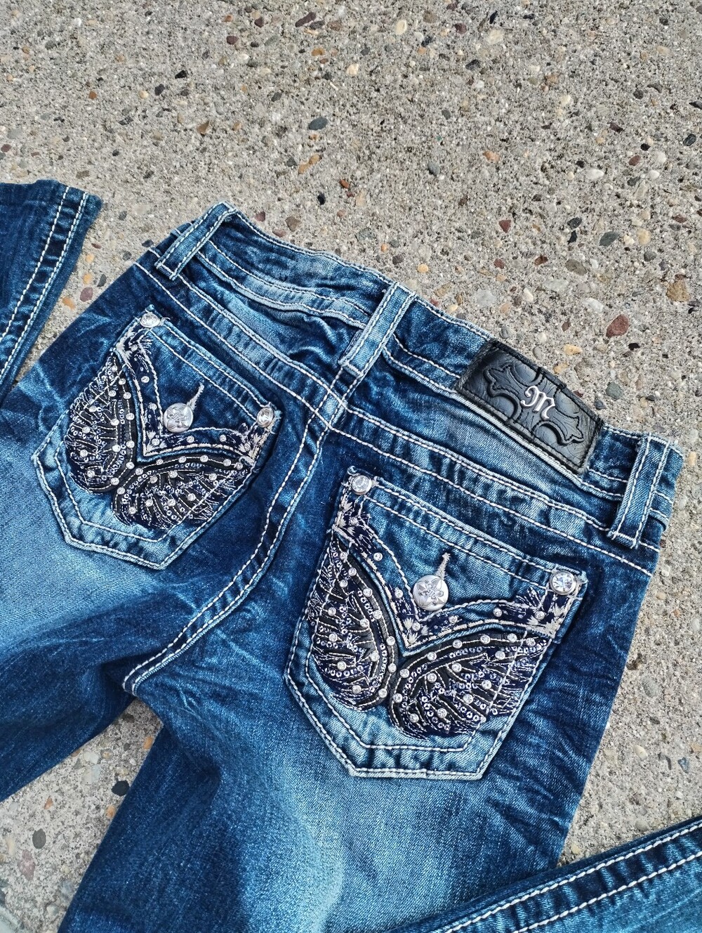 Miss Me Blue Embellished Standarad boot Jeans